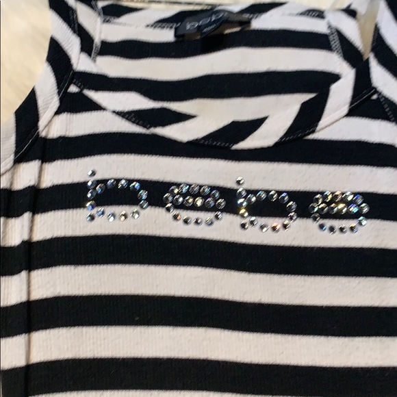 Black and white striped bebe logo tank top - Picture 2 of 3